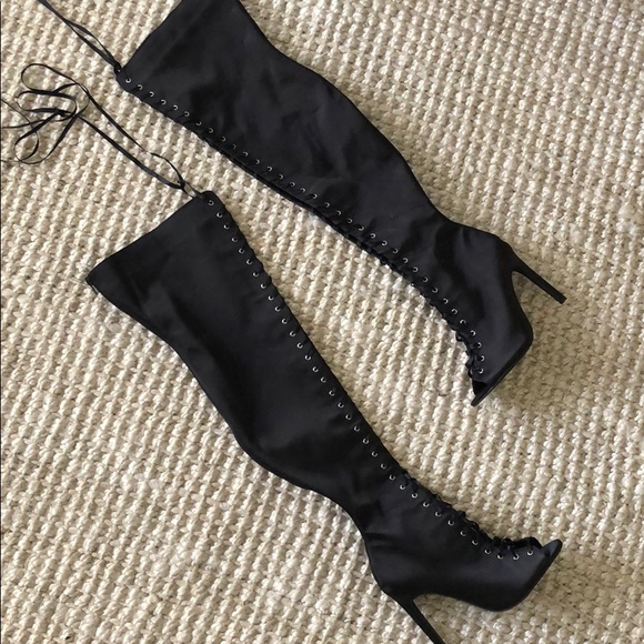 Shoes - Black Lace-Up Boots | size 7
